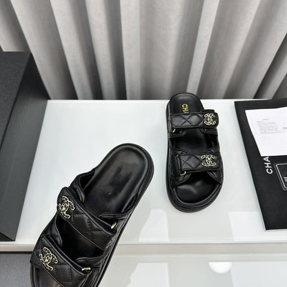 dad sandals lambskin mules