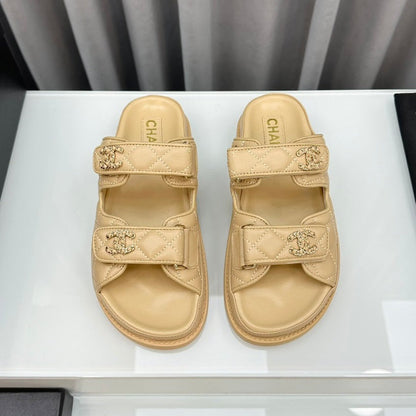 dad sandals lambskin mules