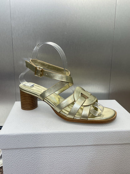 D-CLUB HIGH HEEL SLIDE 25S 55MM IN GOLD GLOSSY CALFSKIN