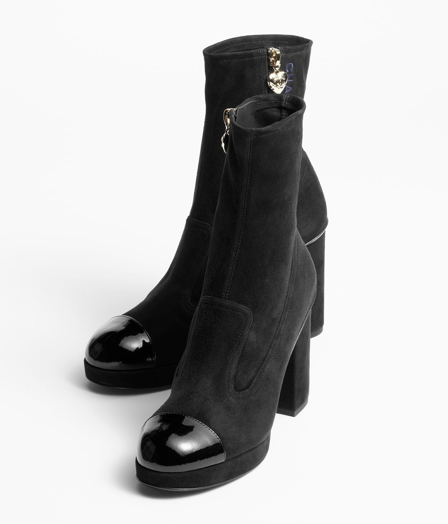 SHORT BOOTS BLACK SUEDE KIDSKIN