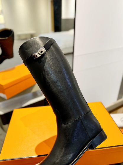 STIVALI JUMPING IN BLACK CALFSKIN
