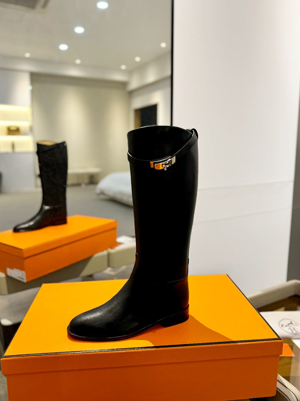 STIVALI JUMPING IN BLACK CALFSKIN