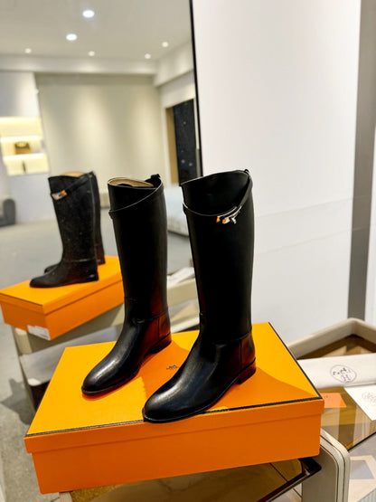 STIVALI JUMPING IN BLACK CALFSKIN